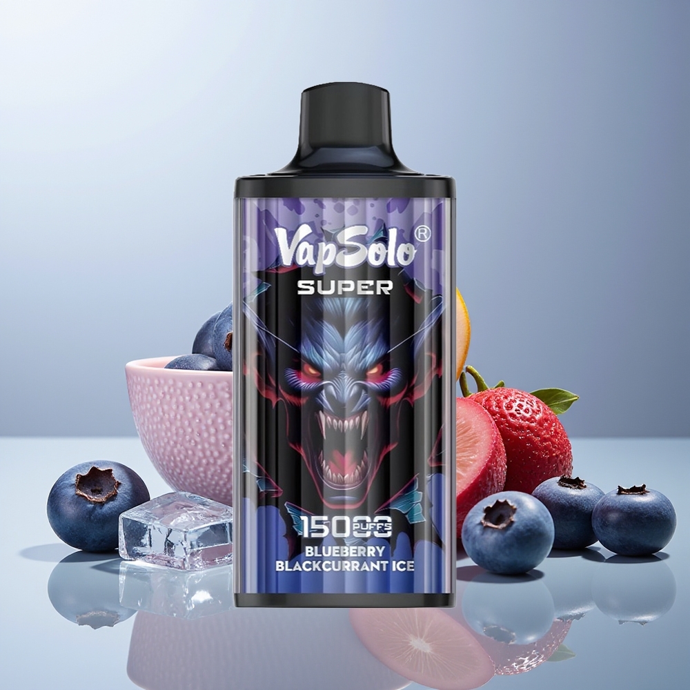 Wholesale Canada VapSolo Super 15000 Puffs 40ml Blueberry Blackcurrant Ice