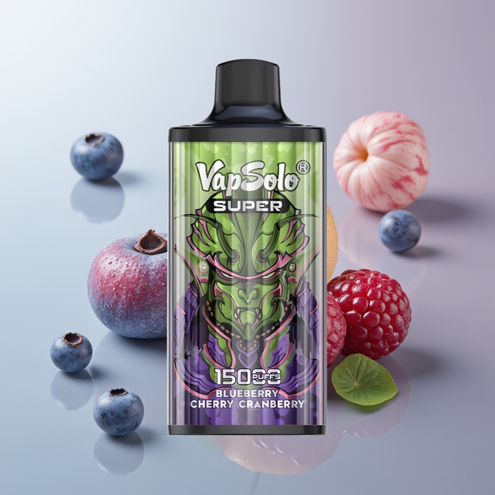 Wholesale Canada VapSolo Super 15000 Puffs 40ml Blueberry Cherry Cranberry