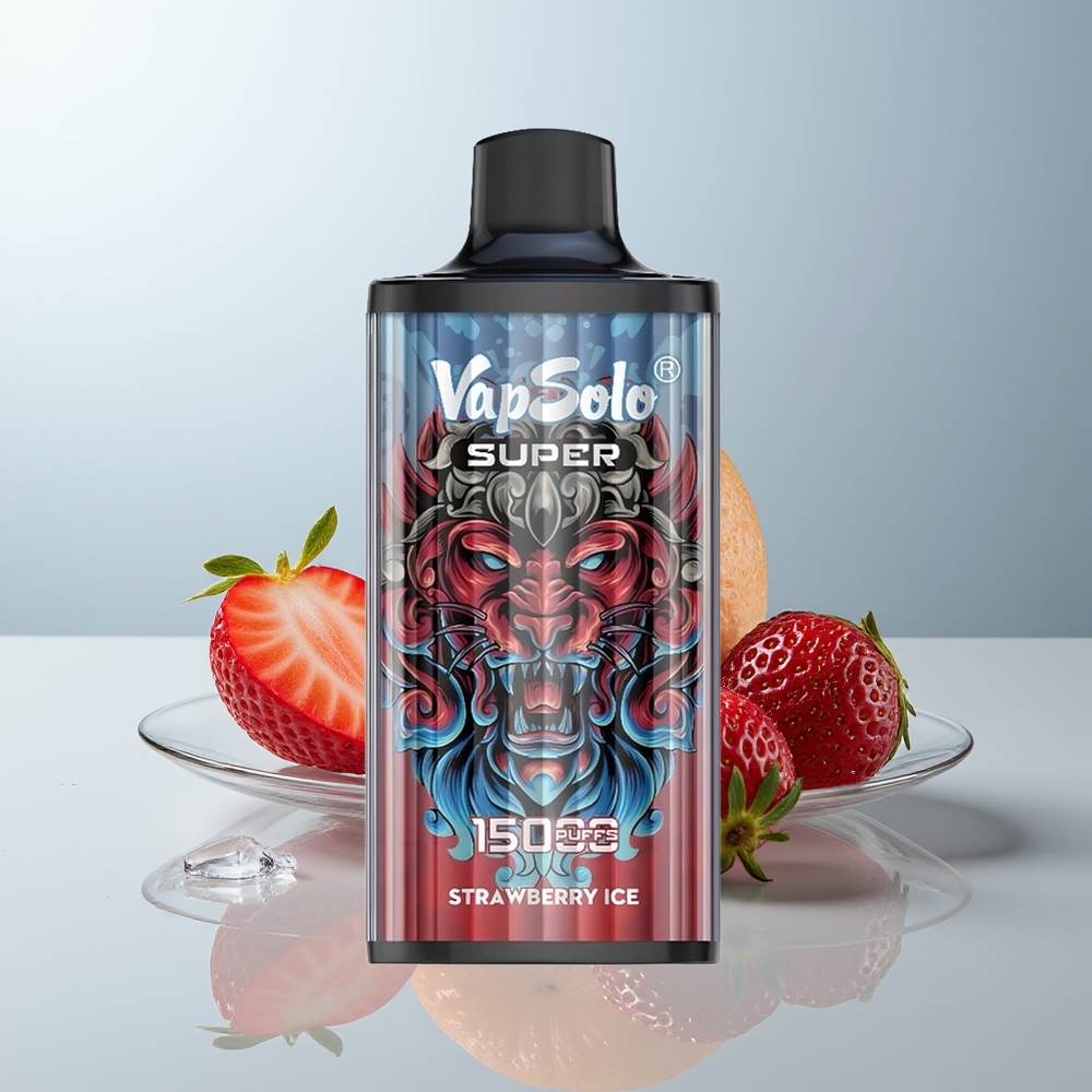 Wholesale Canada VapSolo Super 15000 Puffs 40ml Strawberry Ice Disposable Vape