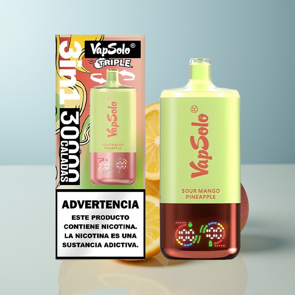 Wholesale Canada VapSolo Triple 30000 Puffs 40ml Sour Mango Pineapple