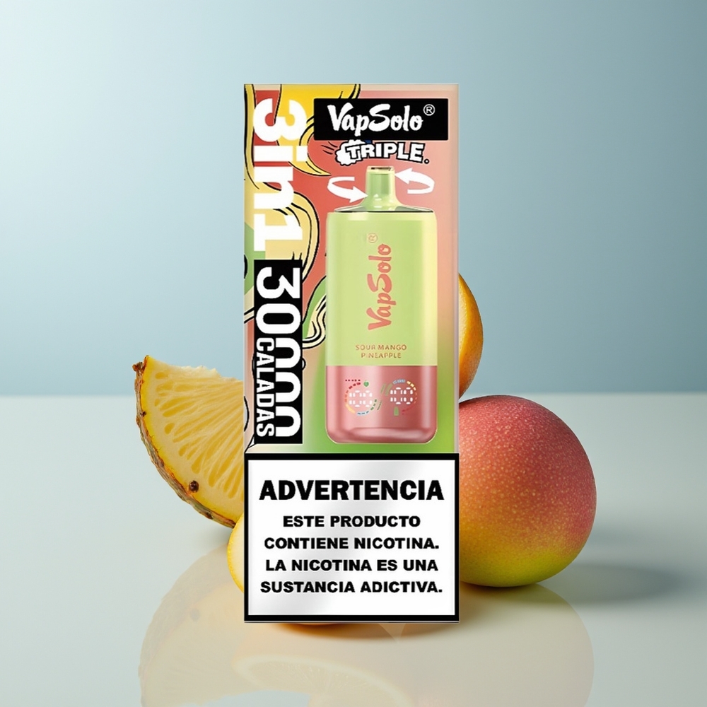 Wholesale Canada VapSolo Triple 30000 Puffs 40ml Sour Mango Pineapple