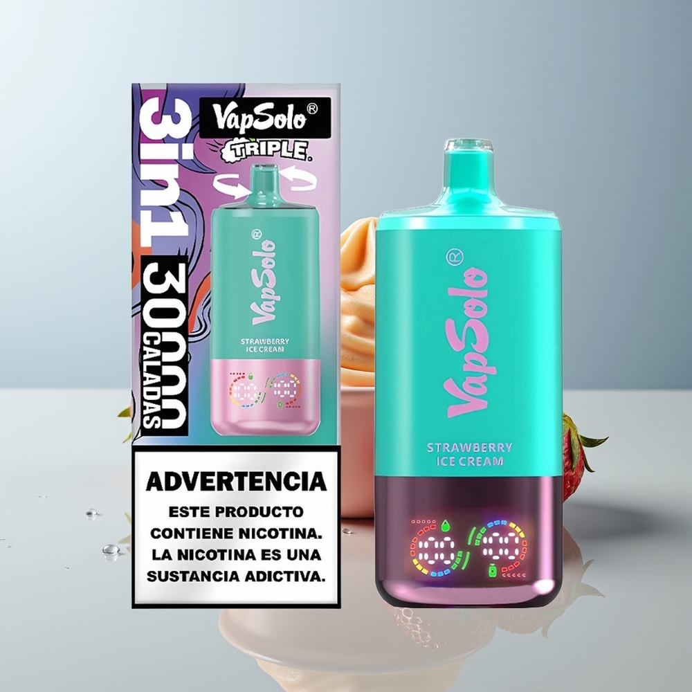 Wholesale Canada VapSolo Triple 30000 Puffs 40ml Strawberry Ice Cream