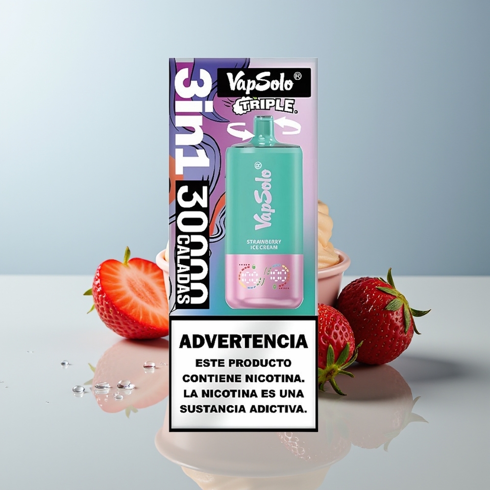 Wholesale Canada VapSolo Triple 30000 Puffs 40ml Strawberry Ice Cream