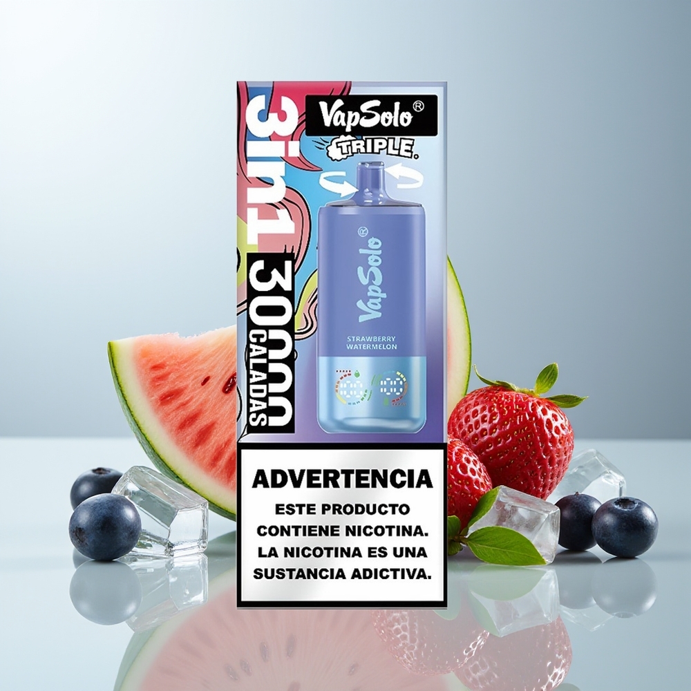 Wholesale Canada VapSolo Triple 30000 Puffs 40ml Strawberry Watermelon  Blueberry Ice