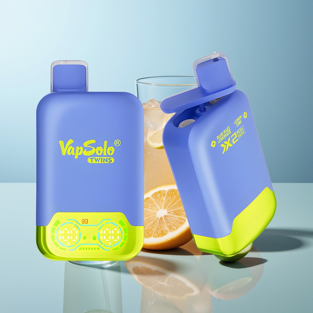 Wholesale Canada VapSolo Twins 20000 Puffs 40ml Blue Razz Lemonade  Lemon Lime