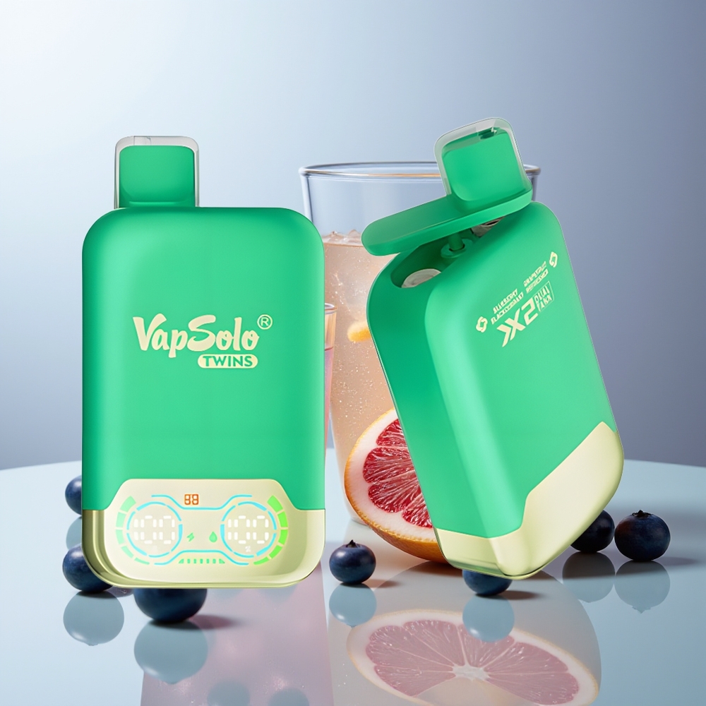 Wholesale Canada VapSolo Twins 20000 Puffs 40ml Blueberry Blackcurrant  Grapefruit Refresher