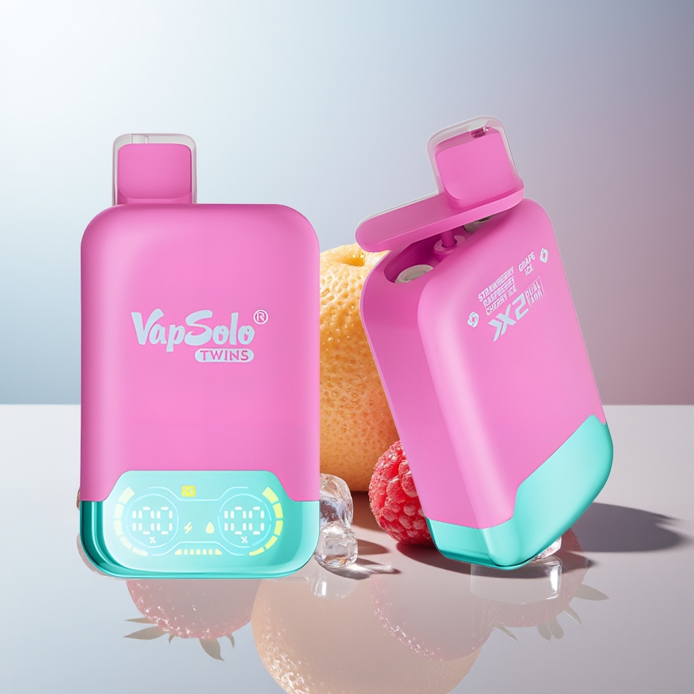 Wholesale Canada VapSolo Twins 20000 Puffs 40ml E-Liquid Strawberry Raspberry Cherry Ice  Grape Ice