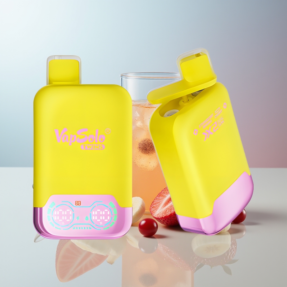 Wholesale Canada VapSolo Twins 20000 Puffs 40ml Strawberry Banana  Fizzy Cherry