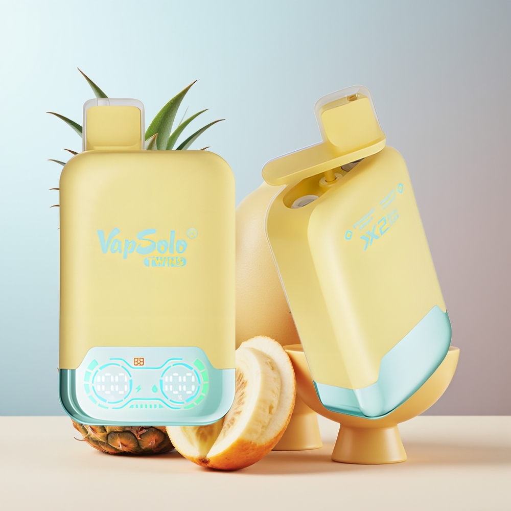 Wholesale Canada VapSolo Twins 20000 Puffs Dual Tank Pineapple Coconut  Strawberry Banana