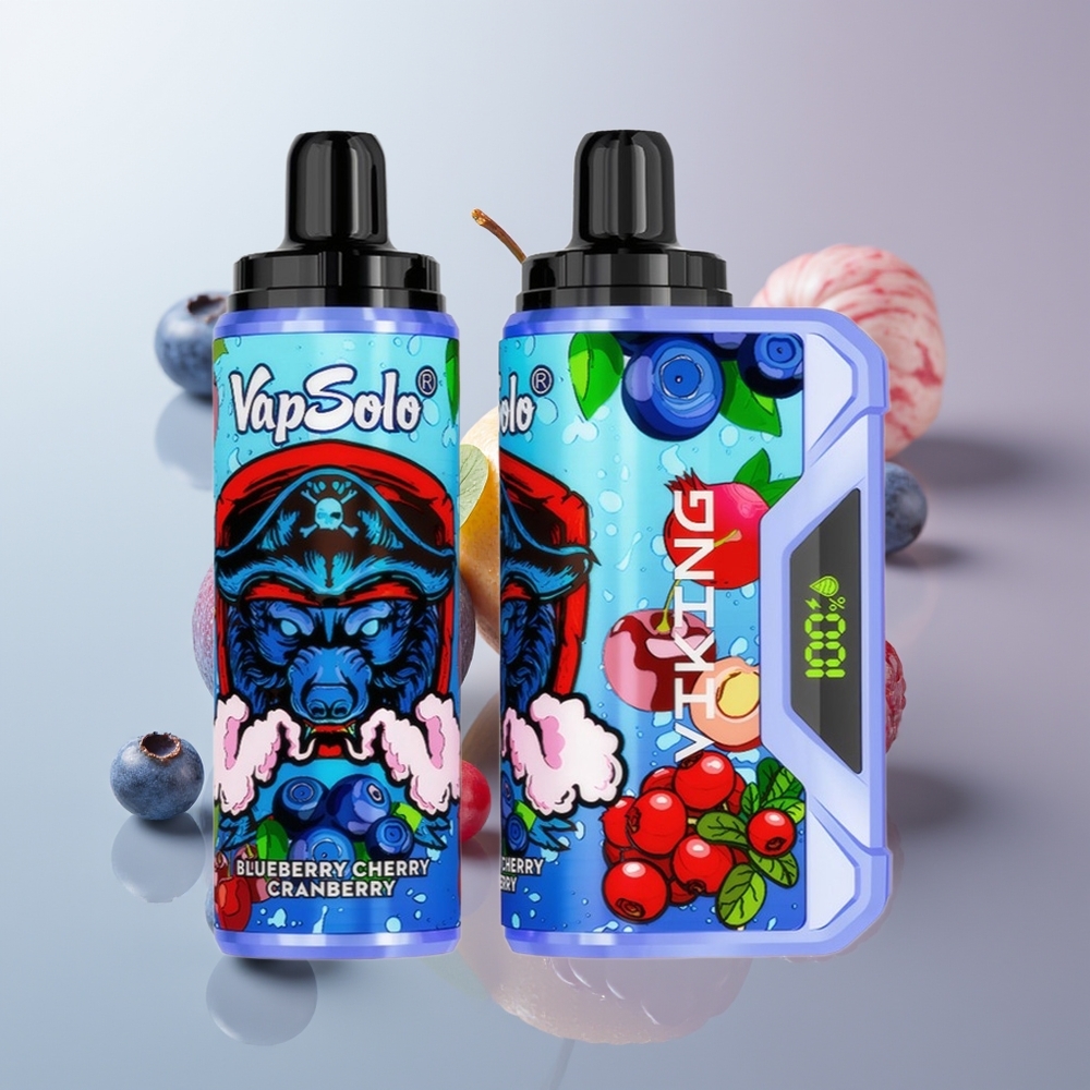 Wholesale Canada VapSolo VIKING 12000 Puffs 22ml Type-C Blueberry Cherry Cranberry