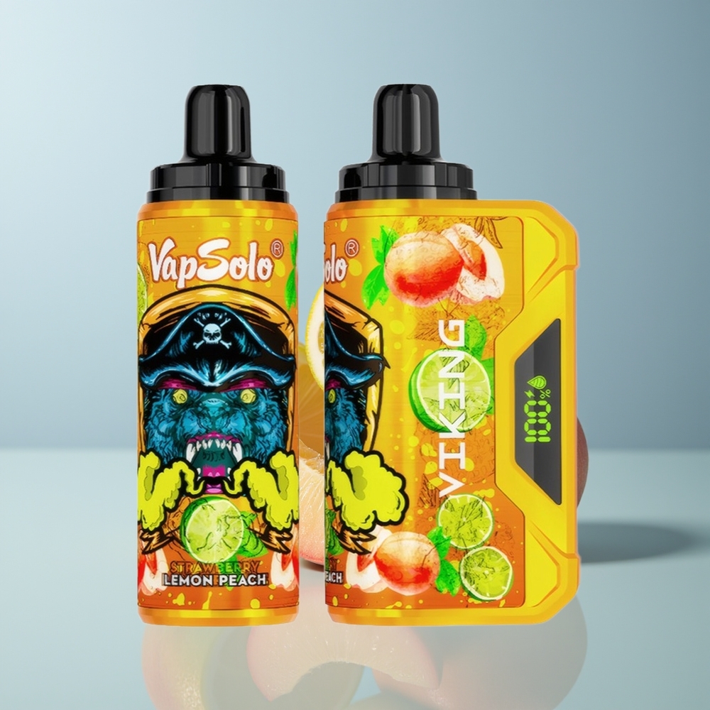 Wholesale Canada VapSolo VIKING 12000 Puffs 22ml Type-C Lemon Peach