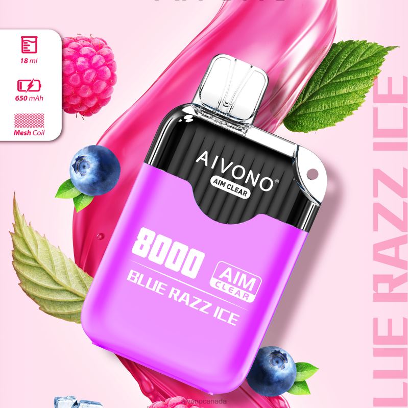Aivono AIM CLEAR 8000 Blue Razz Ice RBX2X202 - Aivono Vape Review