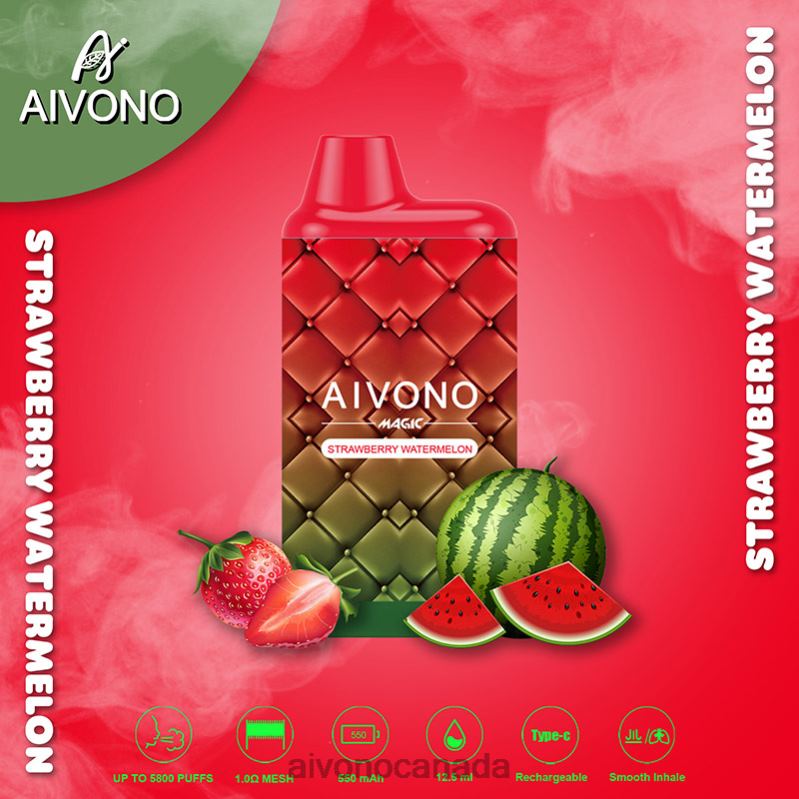 Aivono AIM MAGIC 5800 Mouth Box Cigarette Strawberry Watermelon RBX2X99 - Aivono Vape Canada