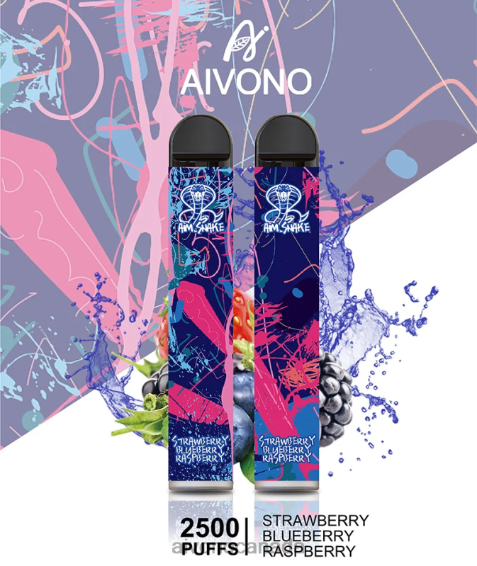 Aivono AIM SNAKE 2500 Strawberry Blueberry Raspberry RBX2X318 - Aivono Vape Review