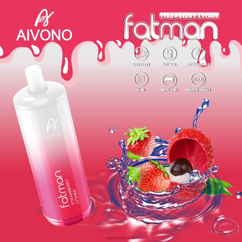 Aivono FATMAN 6800 Strawberry Lychee RBX2X23 - Aivono Vape Canada