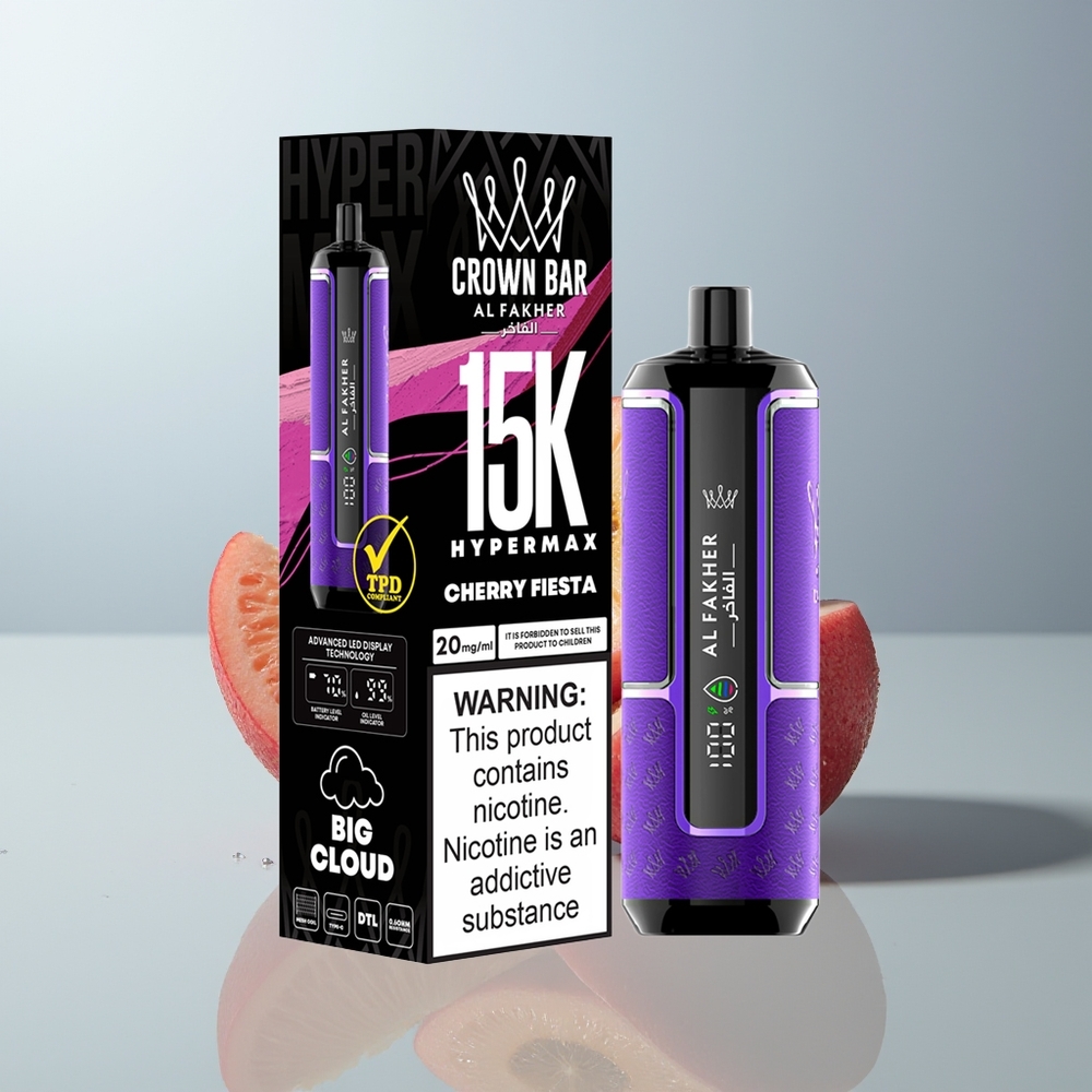 Wholesale Canada Al Fakher Crown Bar 15K Hypermax 600mAh Cherry Fiesta