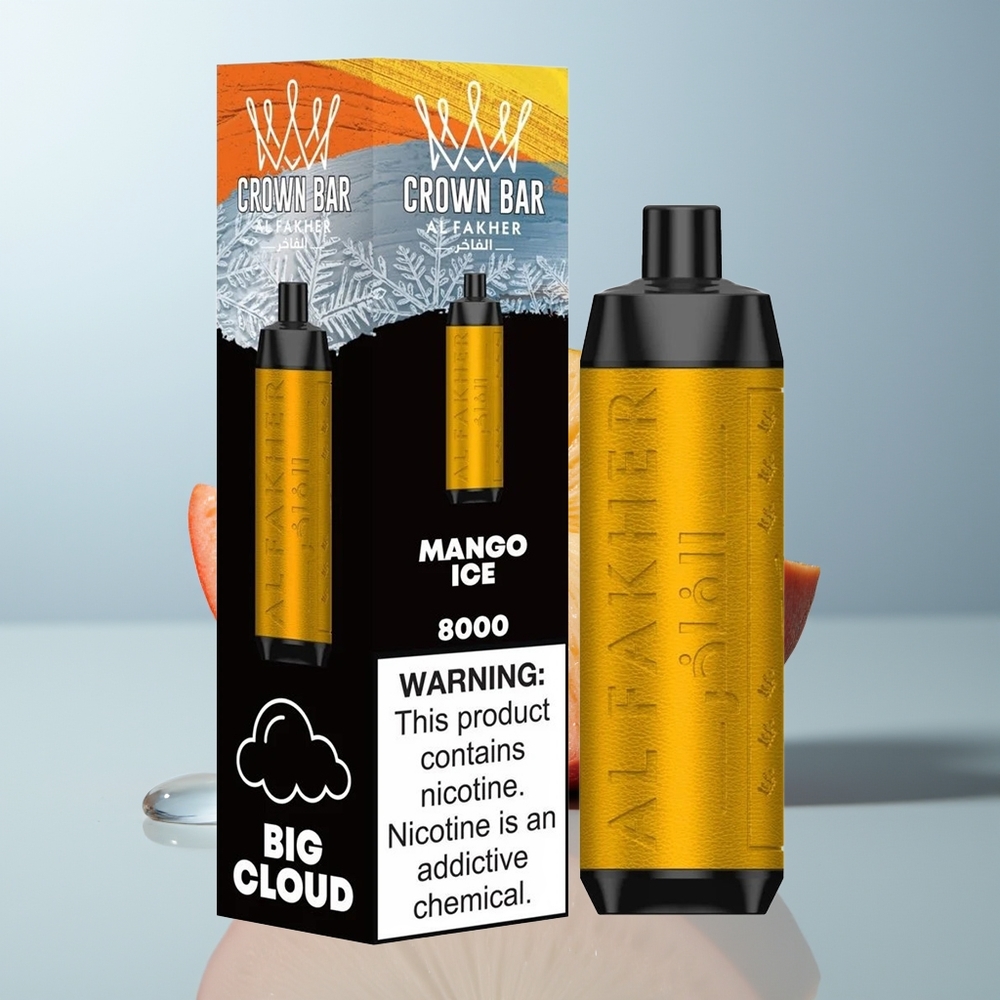 Wholesale Canada Al Fakher Crown Bar 8000 Puffs USB Type-C Mango Ice