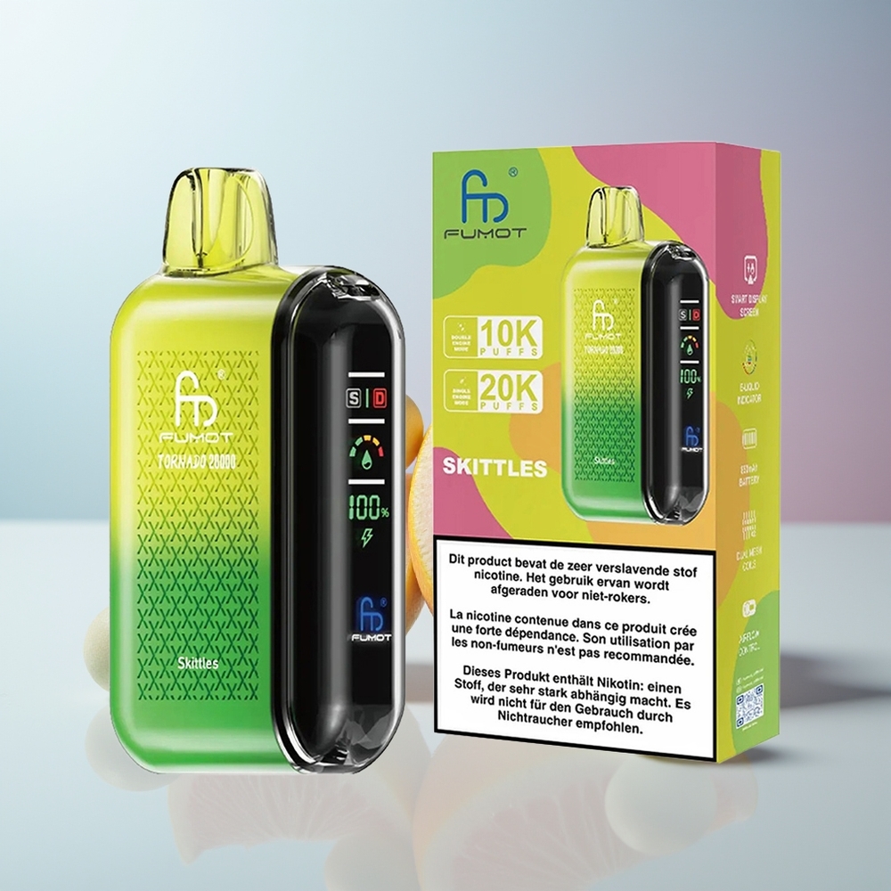 Wholesale Canada Fumot Tornado 20000 Puffs Dual Mesh Airflow Control Skittles