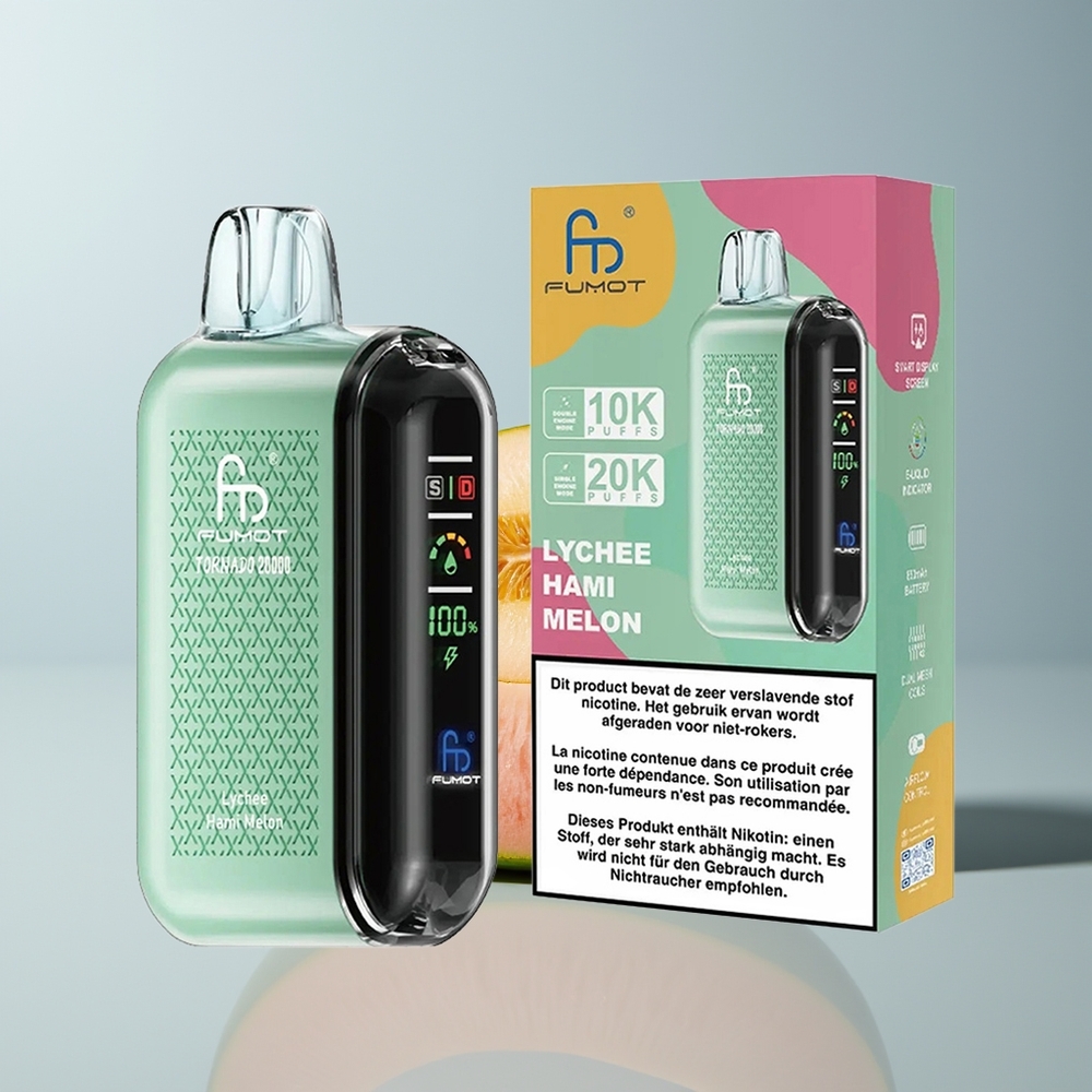 Wholesale Canada Fumot Tornado 20000 Puffs Dual Mesh Coil Lychee Hami Melon