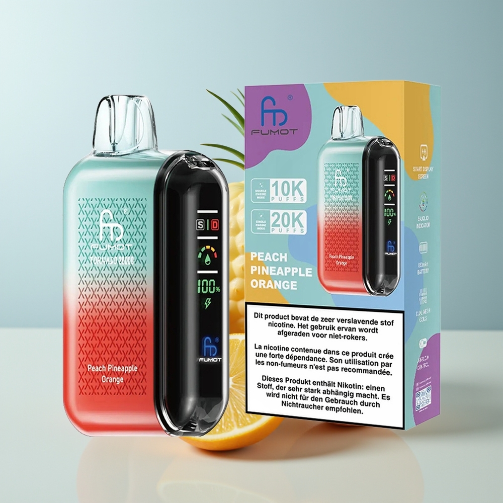 Wholesale Canada Fumot Tornado 20000 Puffs Dual Mesh Coil Peach Pineapple Orange