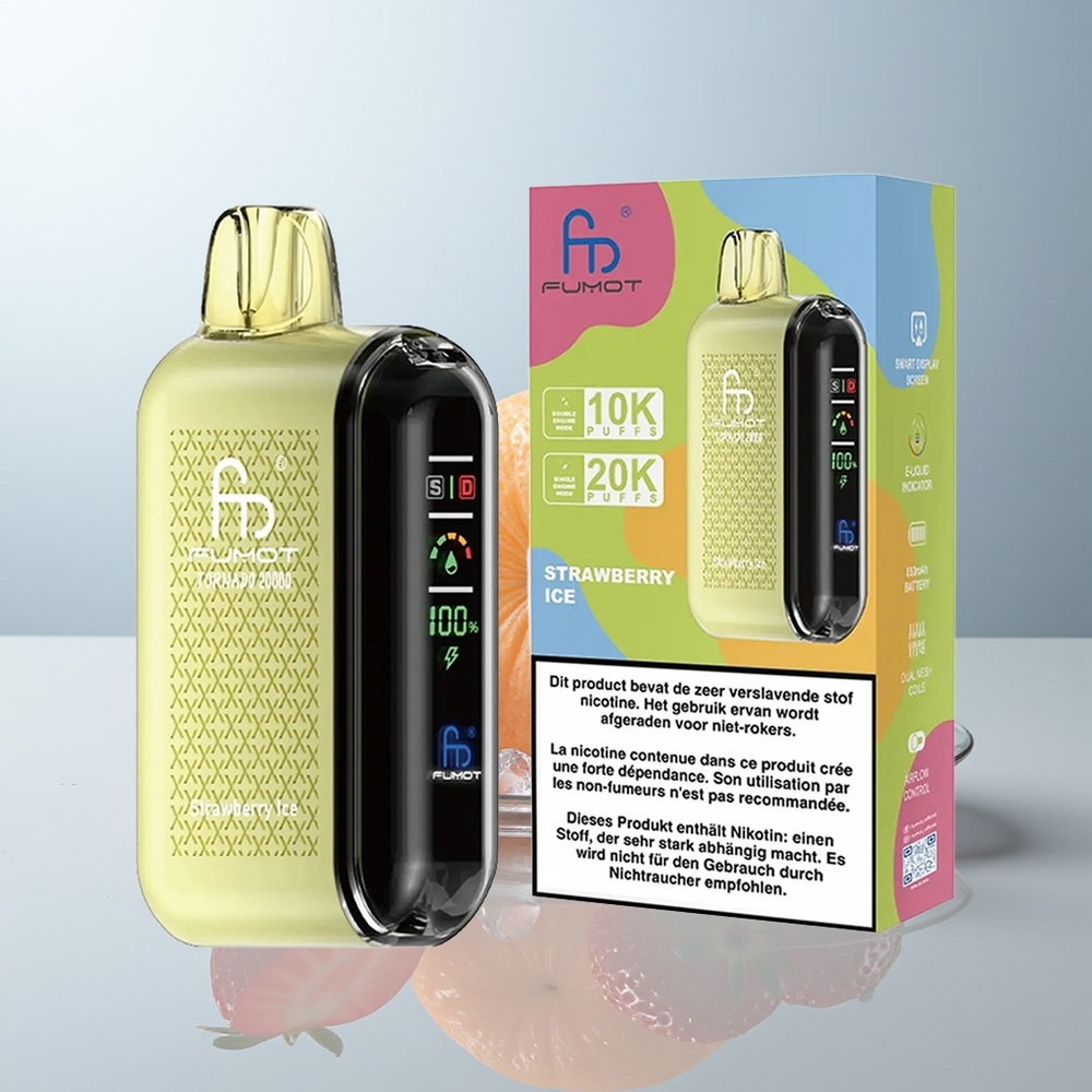 Wholesale Canada Fumot Tornado 20000 Puffs Dual Mesh Coil Strawberry Ice