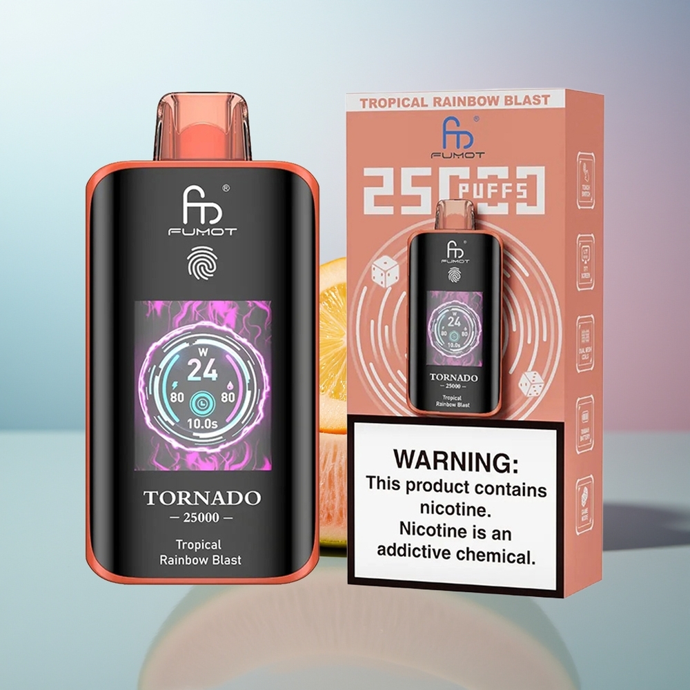 Wholesale Canada Fumot Tornado 25000 Puffs Rechargeable 700mAh Tropical Rainbow Blast
