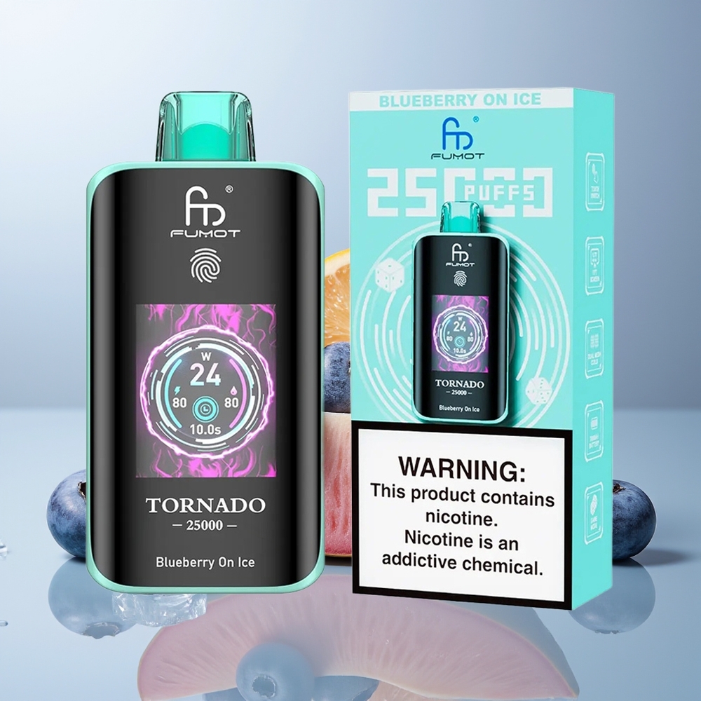 Wholesale Canada Fumot Tornado 25000 Puffs Rechargeable Type-C Blueberry On Ice