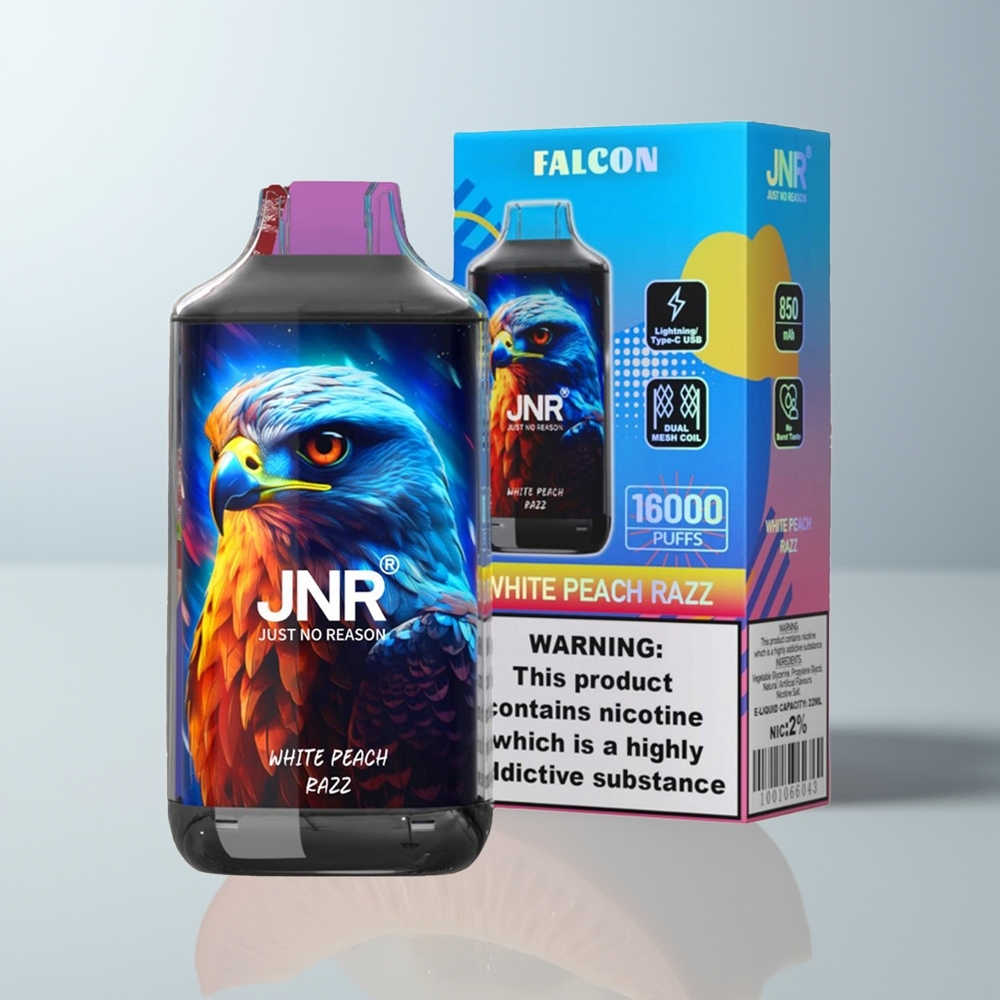 Wholesale Canada JNR Falcon 16000 Puffs 850 mAh White Peach Razz Disposable Vape