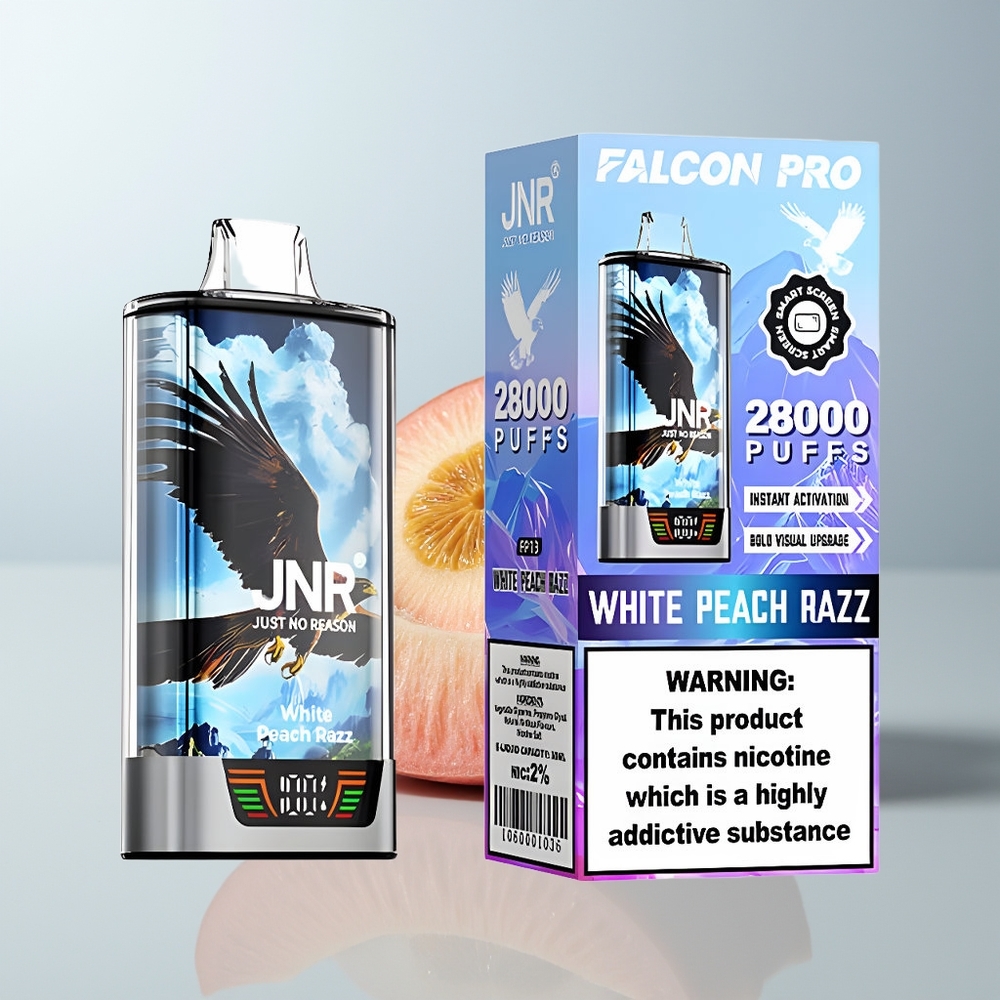Wholesale Canada JNR Falcon Pro 28000 Puffs USB Type-C White Peach Razz