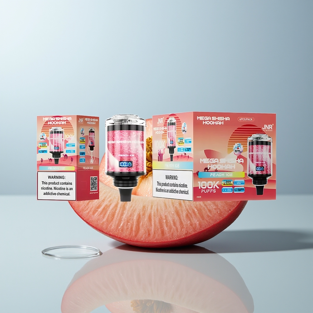 Wholesale Canada JNR Mega Shisha Hookah 100K Desktop Compatibility 2200mAh Peach Ice