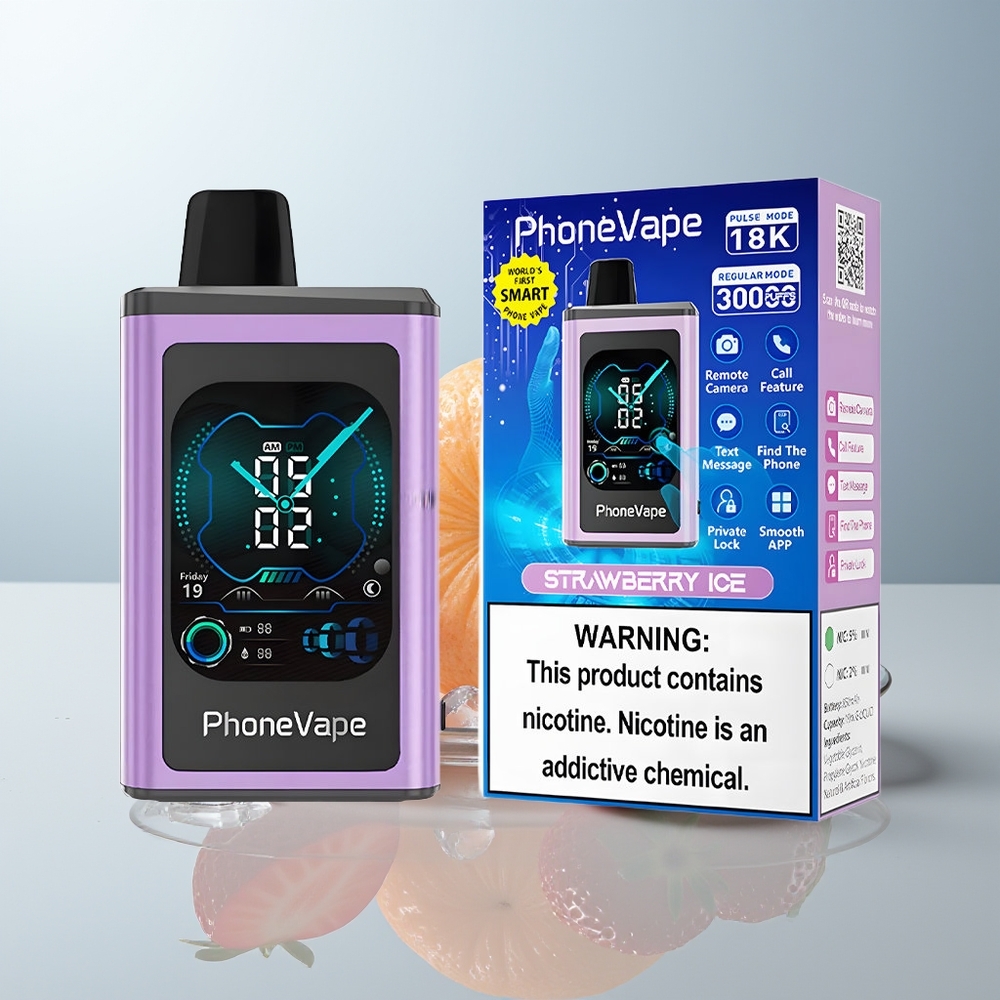Wholesale Canada JNR PhoneVape 30000 puffs Adjustable Airflow Turbo Mode Strawberry Ice