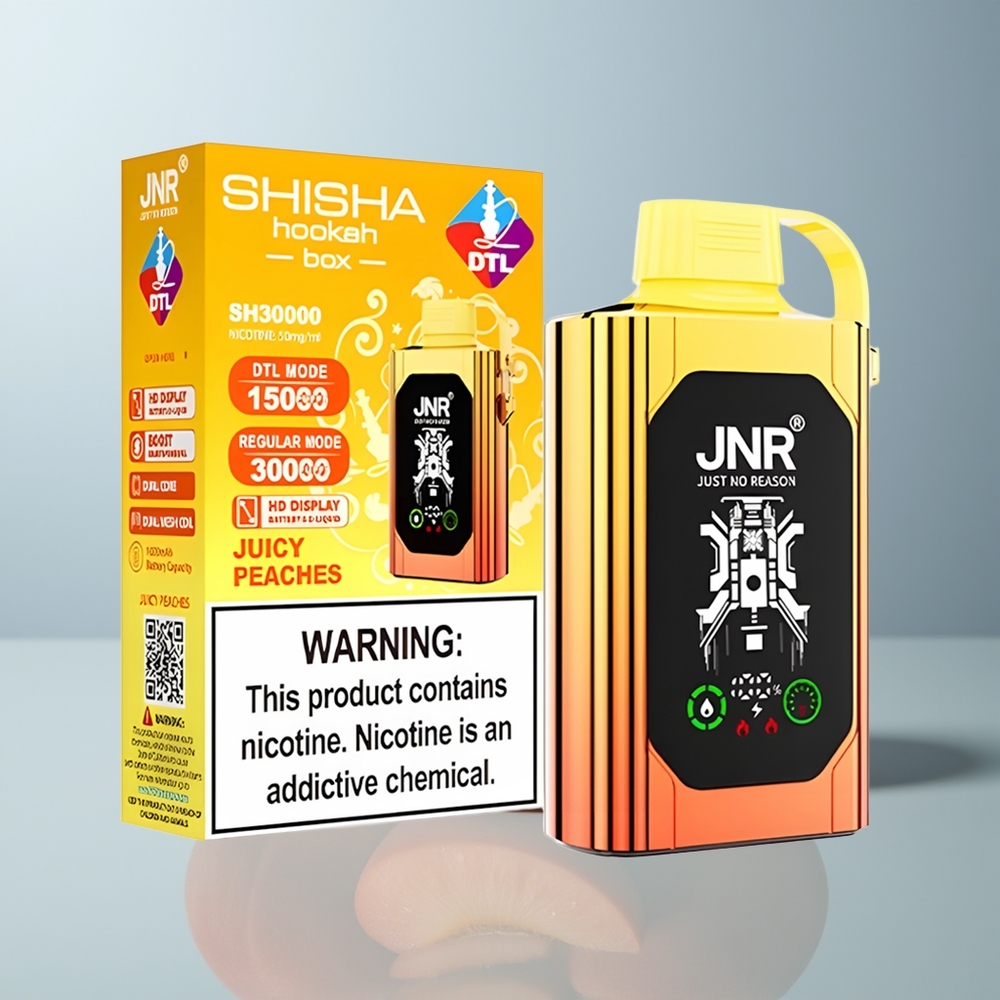 Wholesale Canada JNR Shisha Hookah Box 20500 Puffs Dual Mesh Coil Juicy Peaches