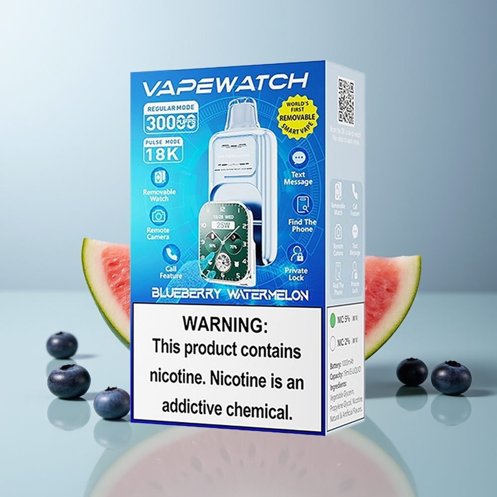 Wholesale Canada JNR VapeWatch 30000 Puffs 1000mAh Dual Mesh Coil Blueberry Watermelon