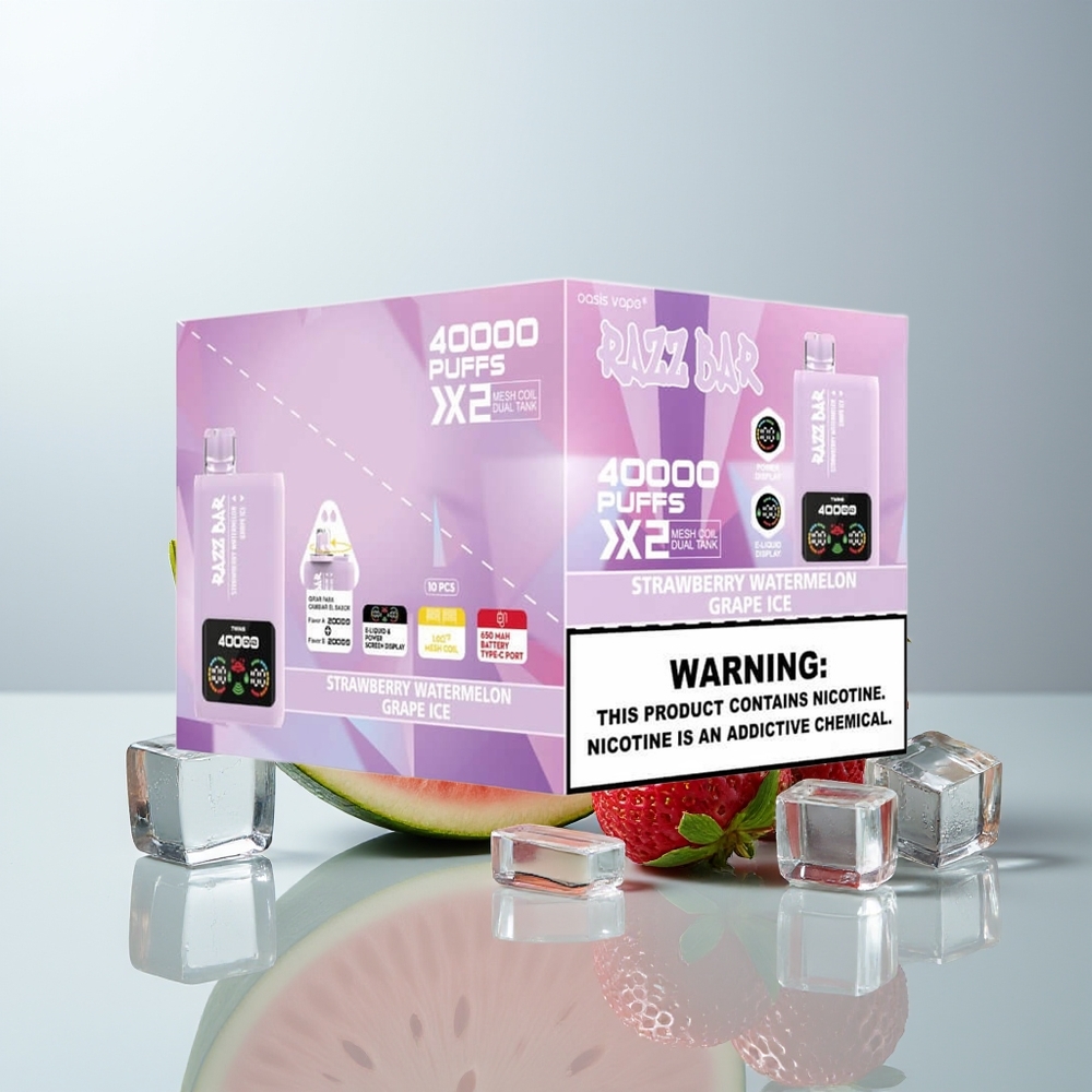 Wholesale Canada Razz Bar Disposable Vape 40000 Puffs Type-C Port Strawberry Watermelon - Grape Ice