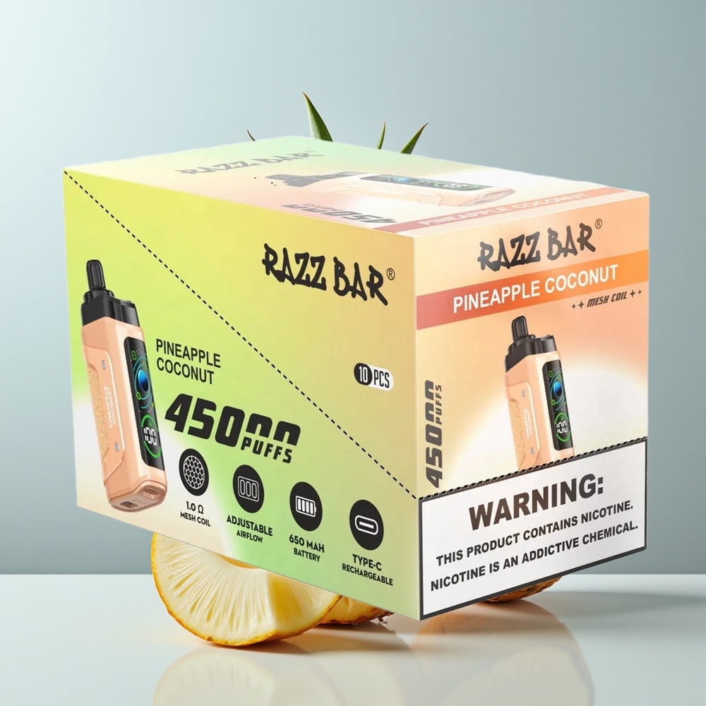 Wholesale Canada Razz Bar 45000 Puffs Adjustable Airflow Pineapple Coconut Disposable Vape