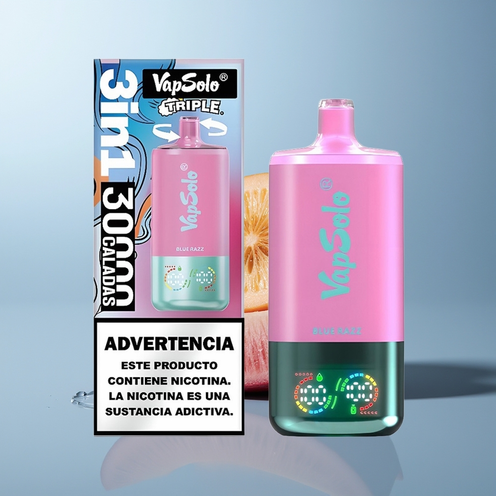Wholesale Canada VapSolo Triple 30000 Puffs 3 Oil Tanks Blue Razz