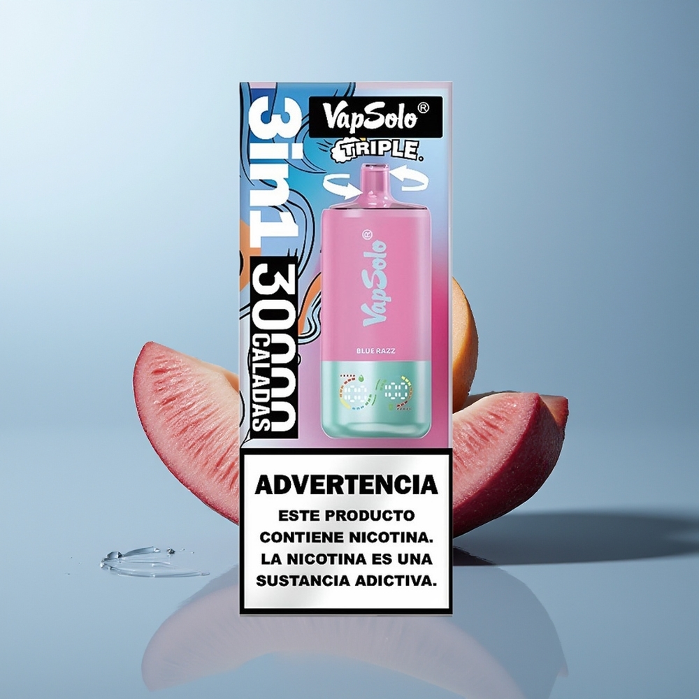 Wholesale Canada VapSolo Triple 30000 Puffs 3 Oil Tanks Blue Razz