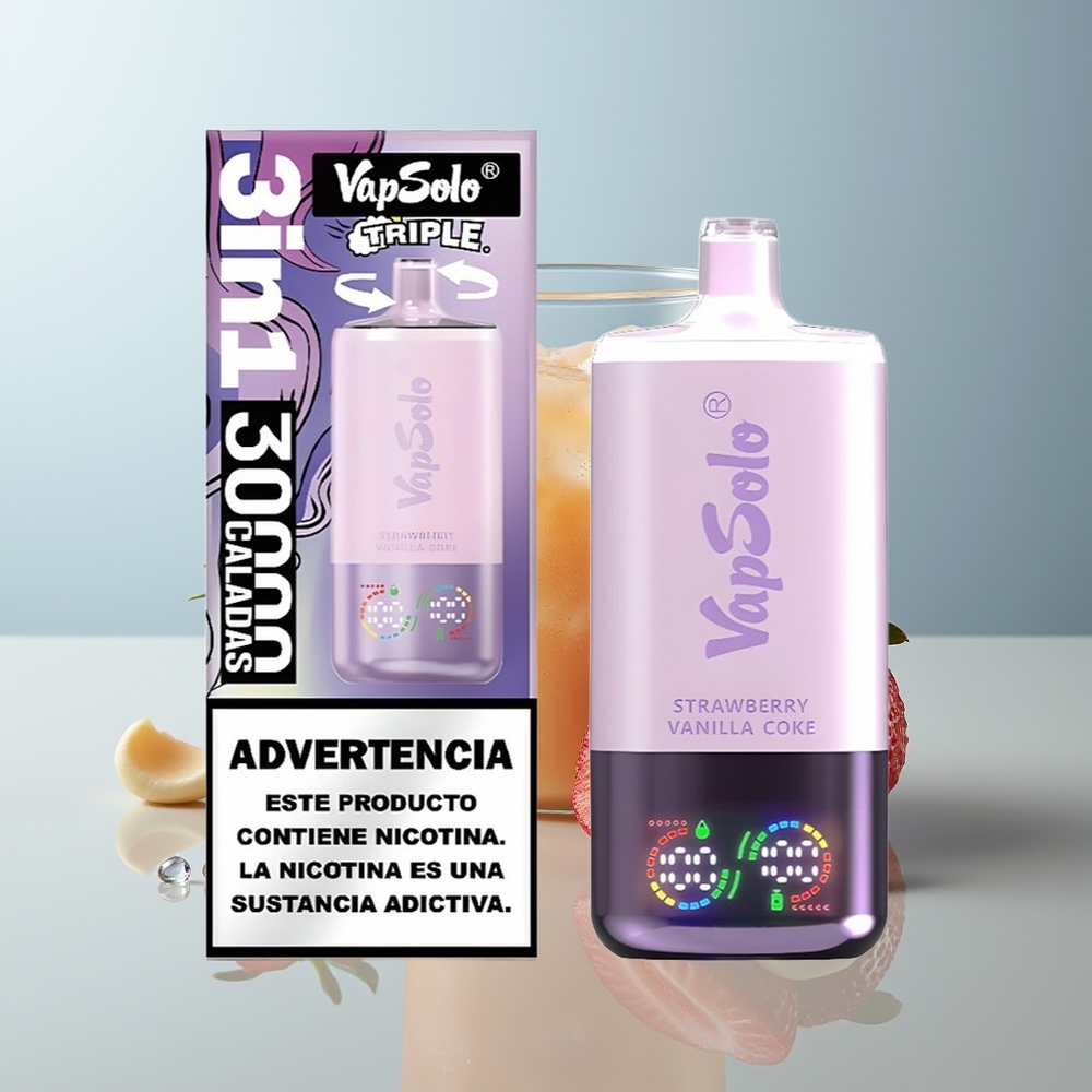 Wholesale Canada VapSolo Triple 30000 Puffs 40ml Strawberry Vanilla Coke