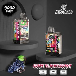 Aivono AIM XXL 9000 Mouth Sticker Transparent Grape Blackcurrant RBX2X56 - Aivono Canada